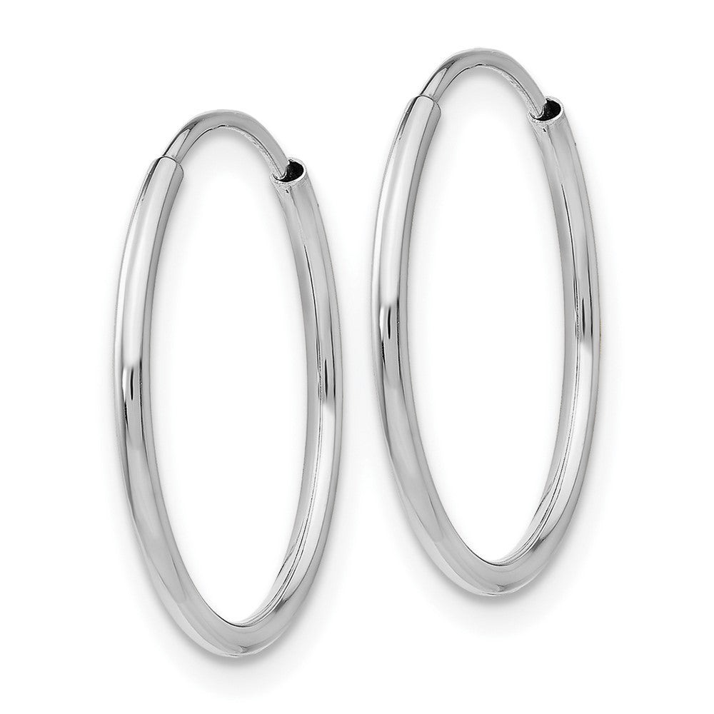 10k White Gold 20 mm Endless Hoop Earrings (0.6 grams)