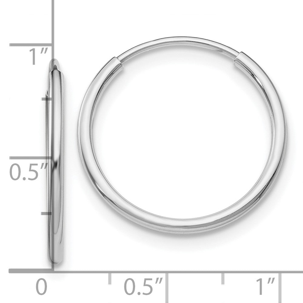 10k White Gold 25 mm Endless Hoop Earrings (0.65 grams)