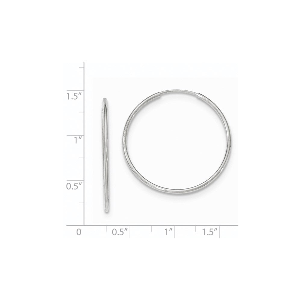 10k White Gold 30 mm Endless Hoop Earrings (0.9 grams)