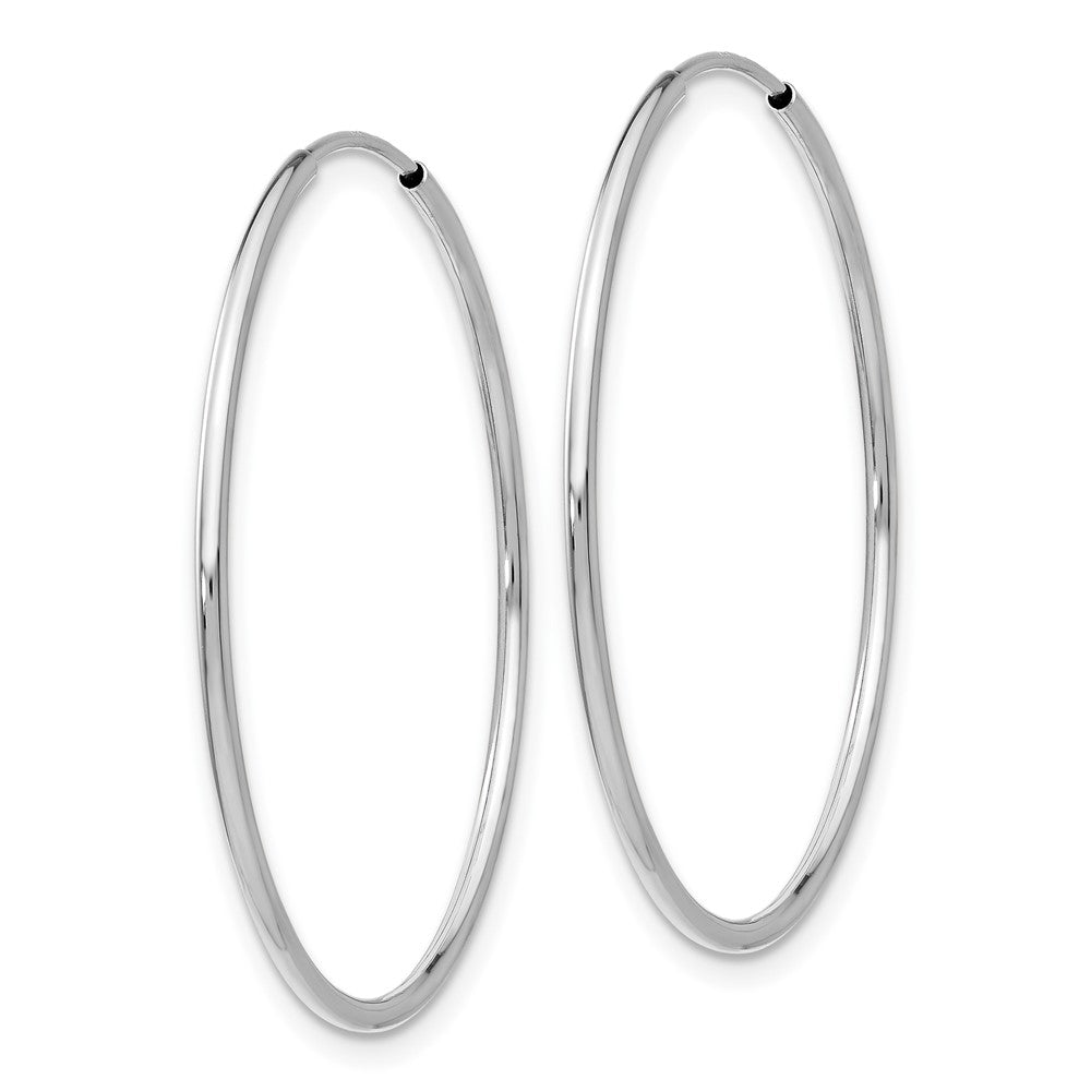 10k White Gold 34.5 mm Endless Hoop Earrings (1.05 grams)