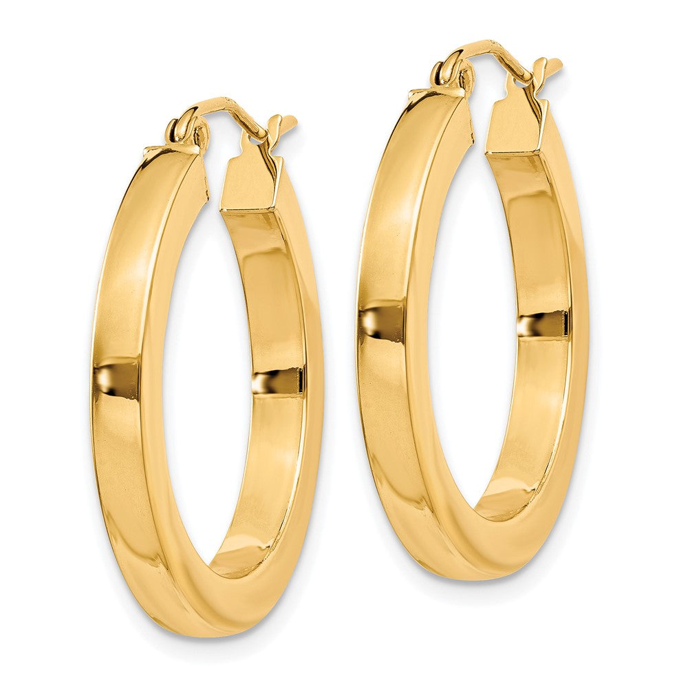 10k Yellow Gold 24.65 mm Polished Square Hoop Earrings (2.26 grams)