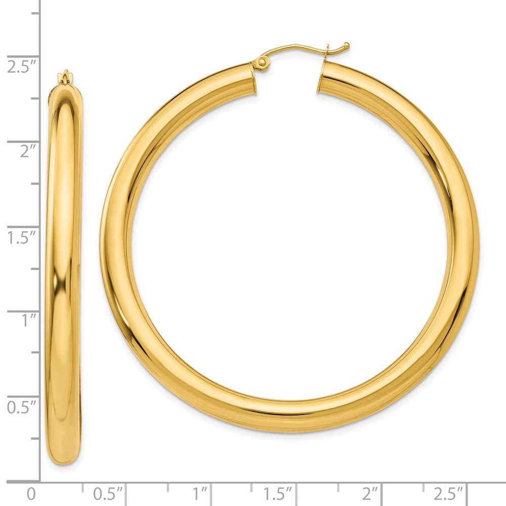 10k Yellow Gold 5 mm Lightweight Hoop Earrings (7.17 grams)