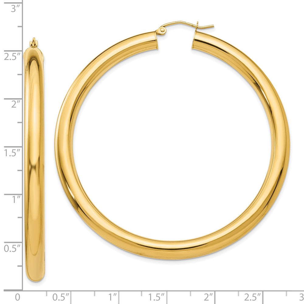 10k Yellow Gold 5 mm Tube Hoop Earrings (9.16 grams)