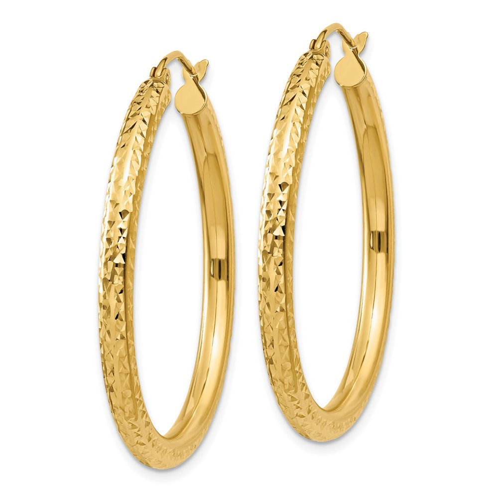 10k Yellow Gold 35.86 mm Round Hoop Earrings (2.2 grams)