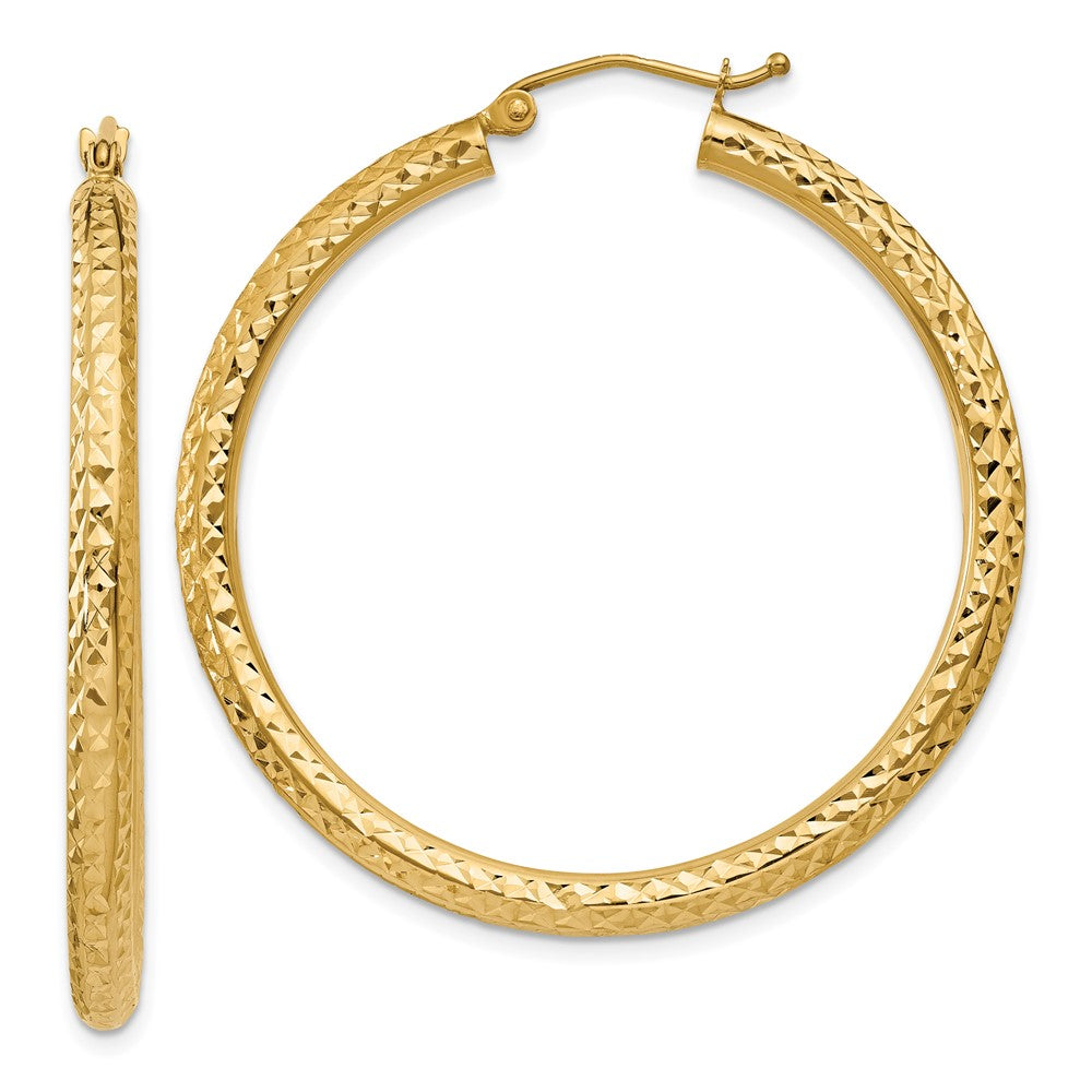 10k Yellow Gold 40.1 mm Round Hoop Earrings (2.61 grams)