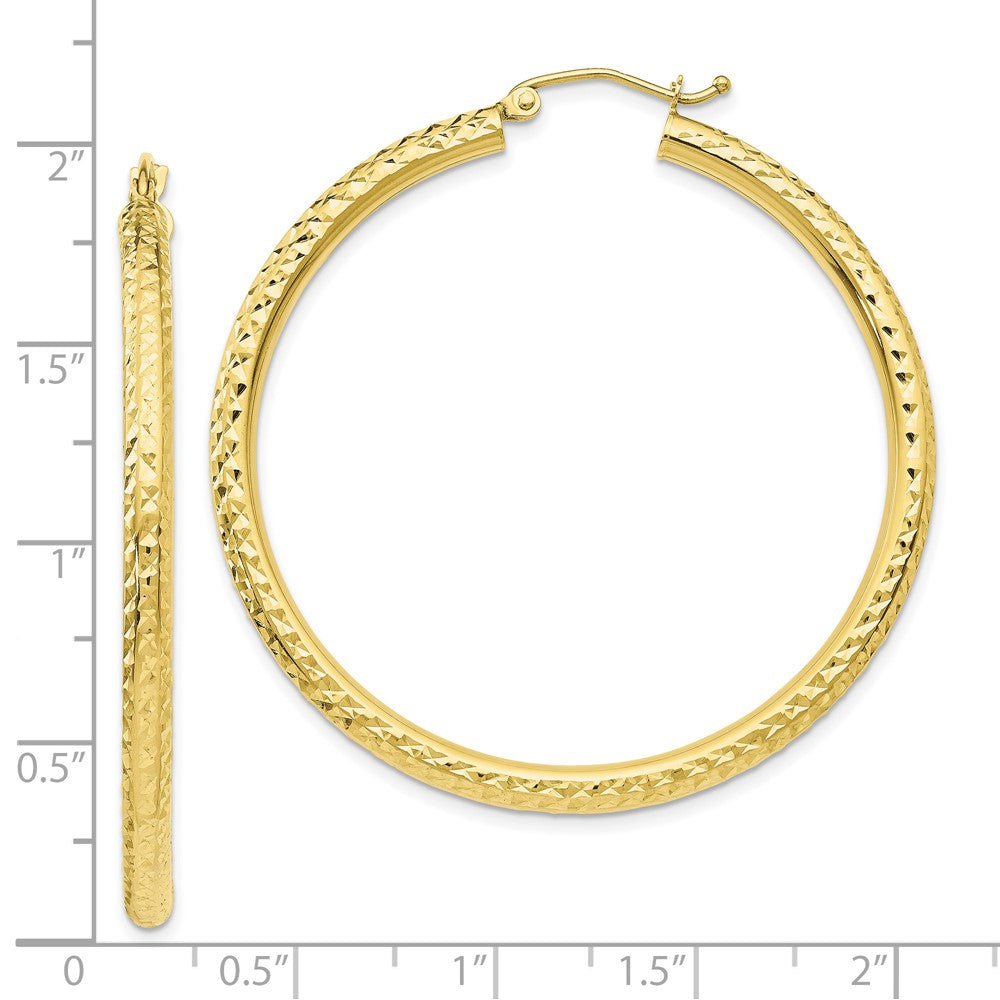 10k Yellow Gold 45.5 mm Round Hoop Earrings (3 grams)