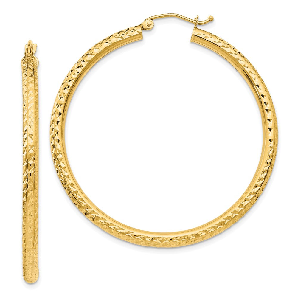10k Yellow Gold 45.5 mm Round Hoop Earrings (3 grams)
