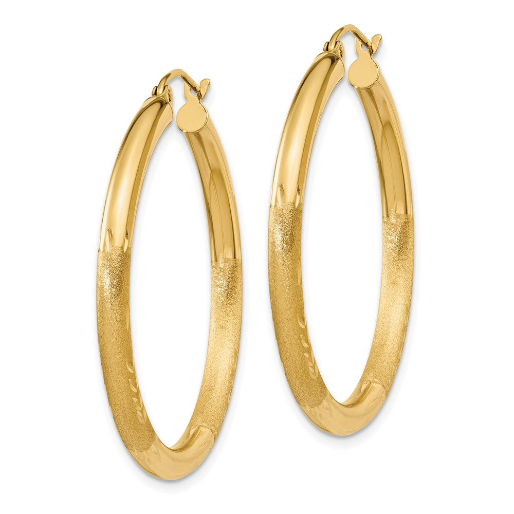 10k Yellow Gold 36.34 mm Round Hoop Earrings (2.12 grams)