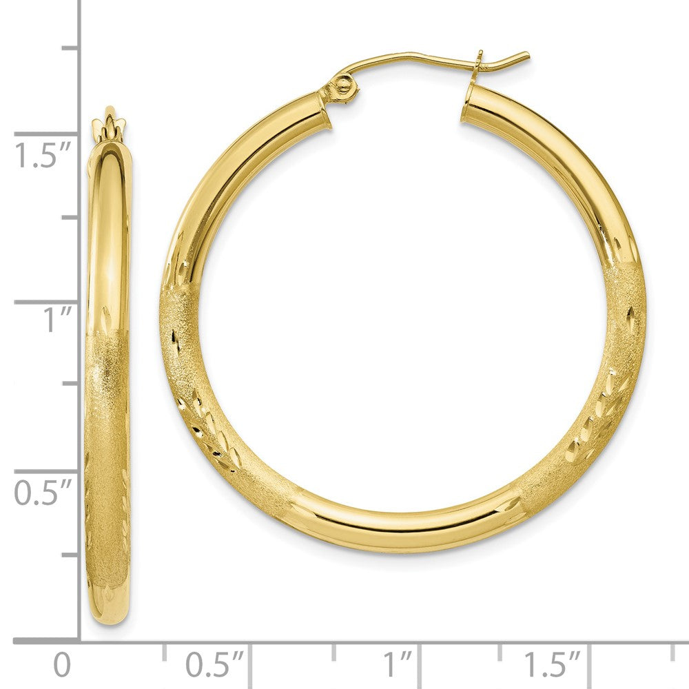10k Yellow Gold 36.34 mm Round Hoop Earrings (2.12 grams)