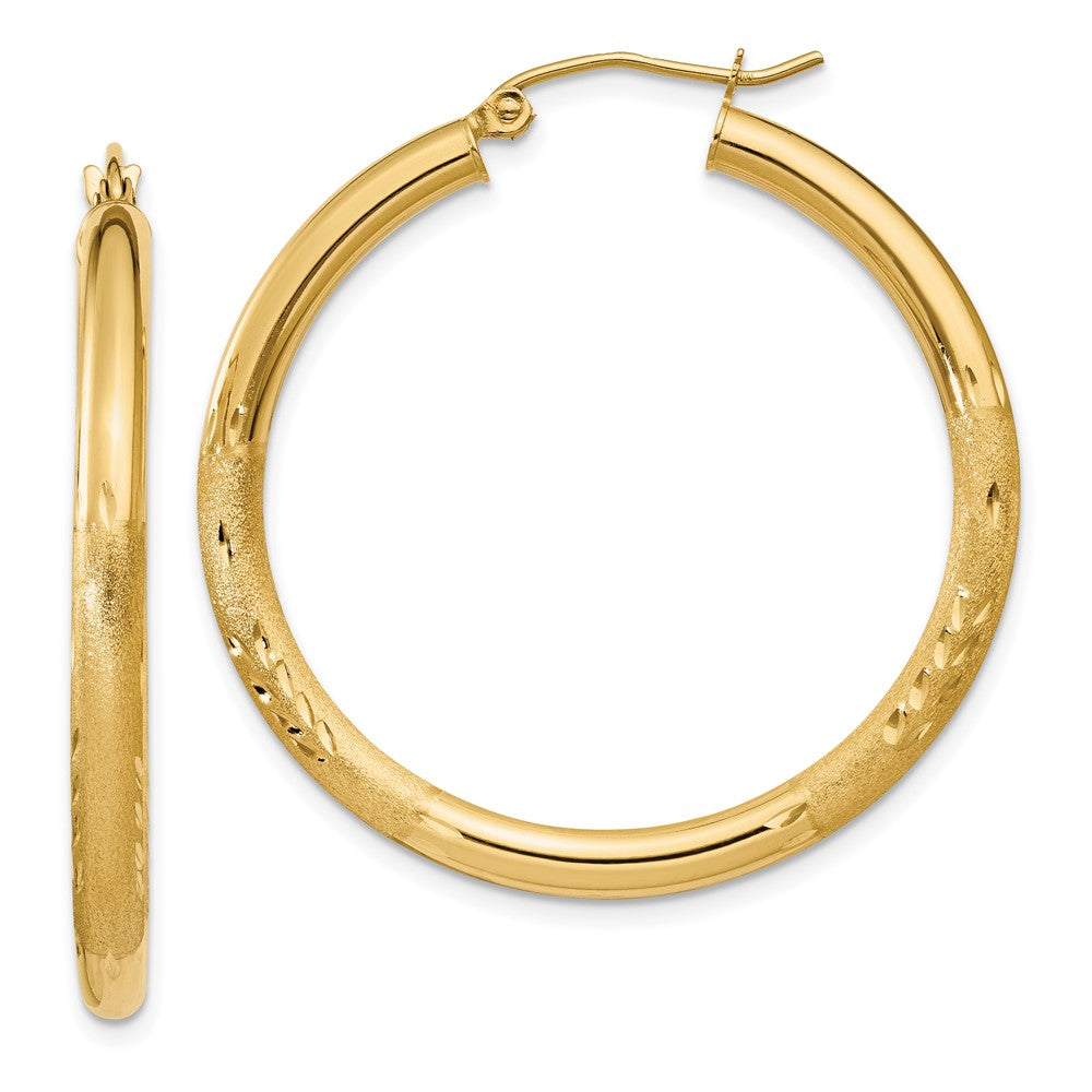 10k Yellow Gold 36.34 mm Round Hoop Earrings (2.12 grams)