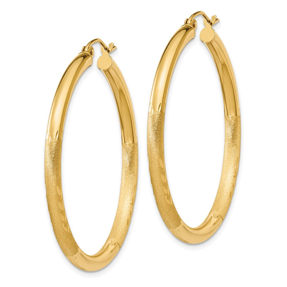 10k Yellow Gold 40 mm Round Hoop Earrings (2.49 grams)