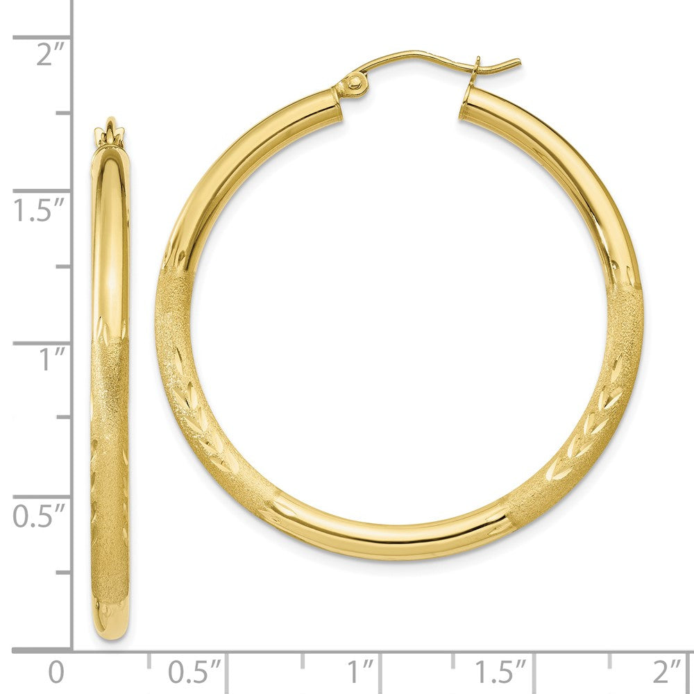 10k Yellow Gold 40 mm Round Hoop Earrings (2.49 grams)