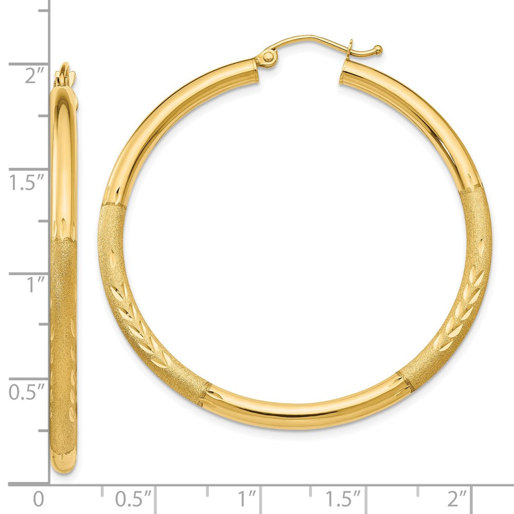 10k Yellow Gold 3 mm Round Hoop Earrings (2.95 grams)