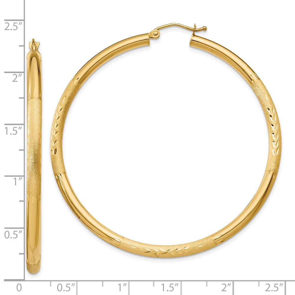 10k Yellow Gold 3 mm Round Hoop Earrings (3.58 grams)
