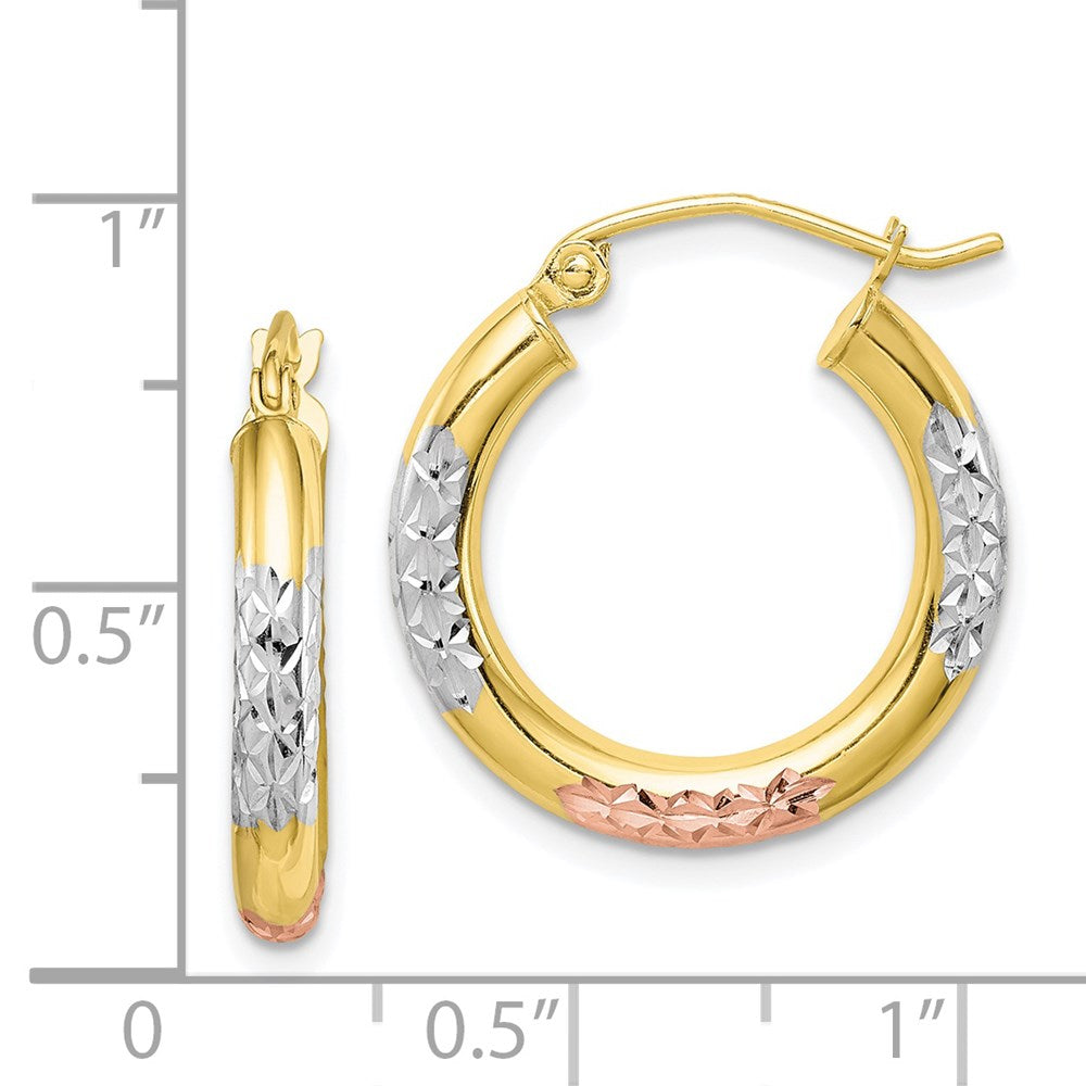 10k Yellow w/Rhodium 20 mm Hoop Earrings (1.46 grams)