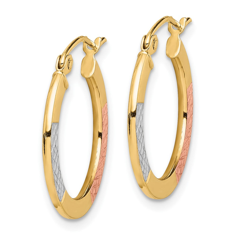 10k Yellow w/Rhodium 20 mm Hoop Earrings (1.17 grams)