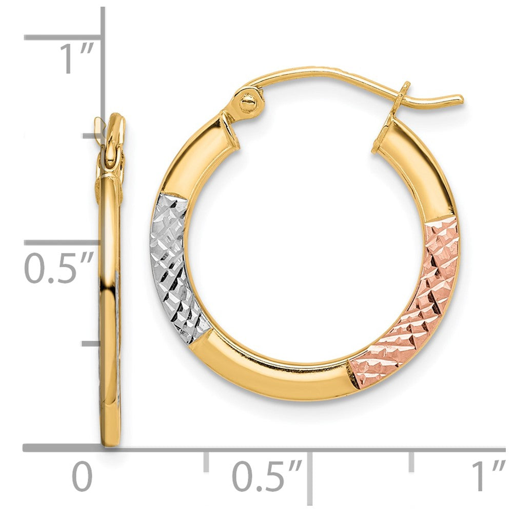 10k Yellow w/Rhodium 20 mm Hoop Earrings (1.17 grams)