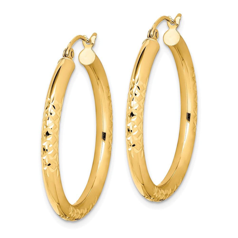 10k Yellow Gold 30 mm Hollow Tube Hoop Earrings (2.25 grams)