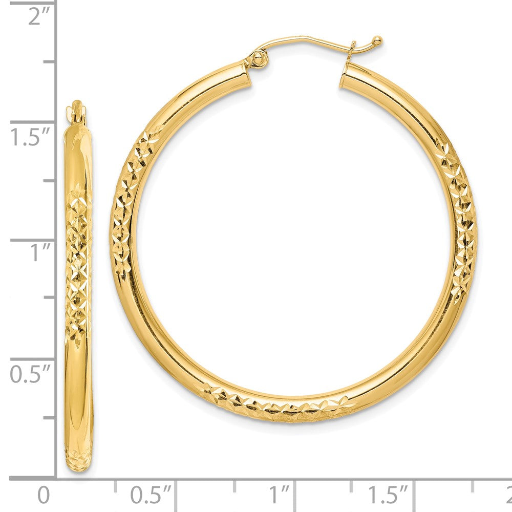10k Yellow Gold 40 mm Hollow Tube Hoop Earrings (2.94 grams)