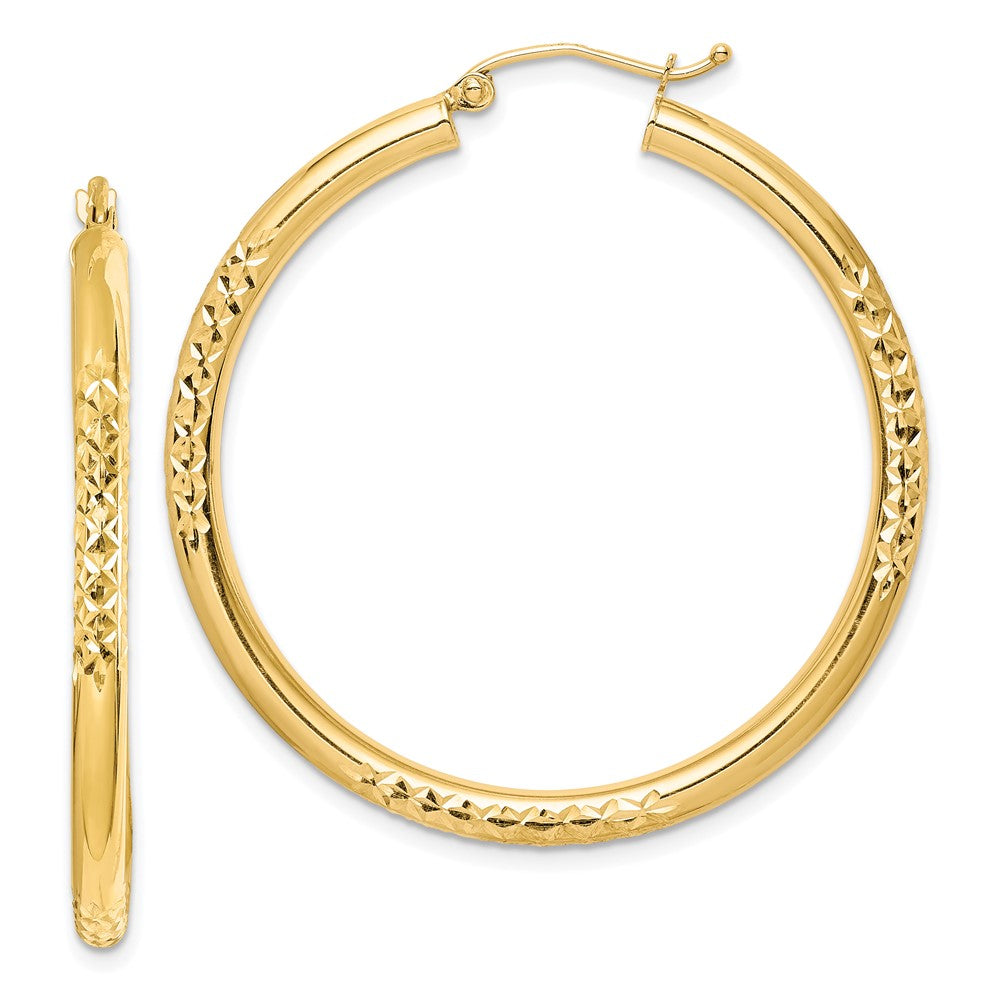 10k Yellow Gold 40 mm Hollow Tube Hoop Earrings (2.94 grams)