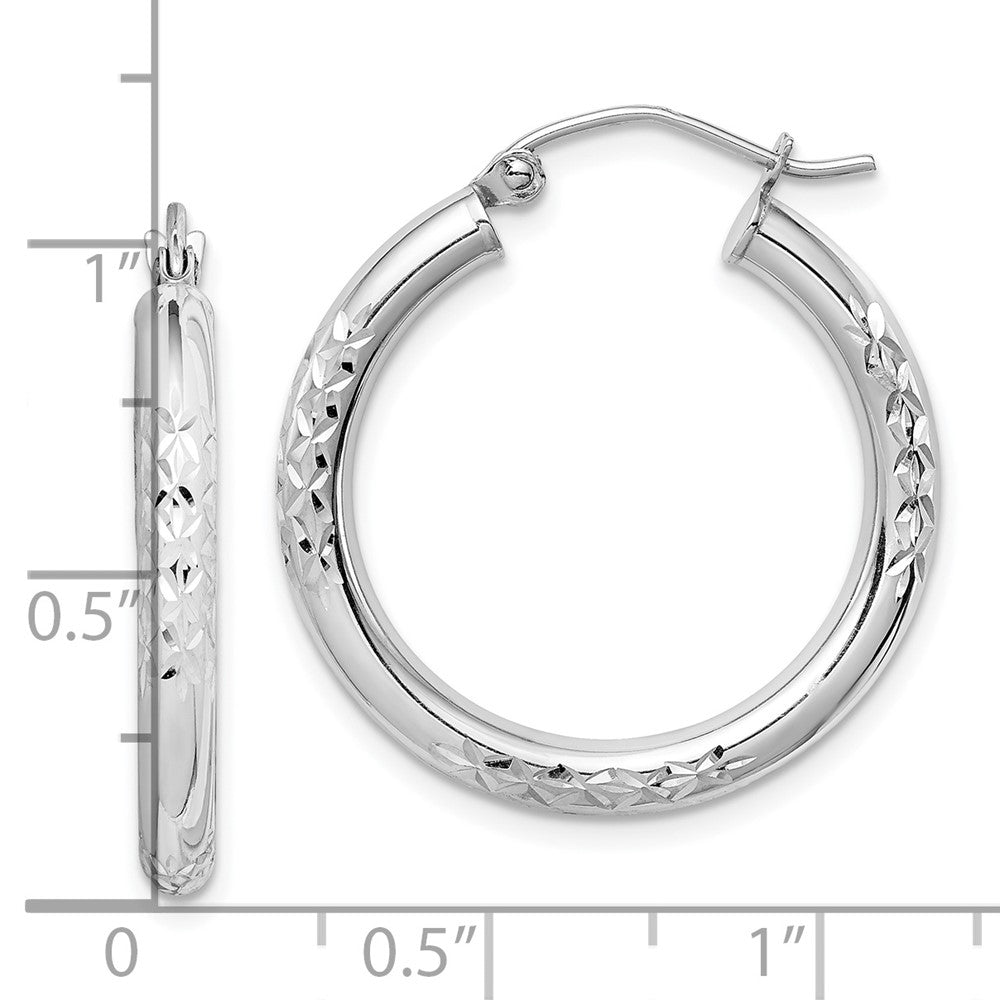 10k White Gold 25 mm Hoop Earrings (1.7 grams)