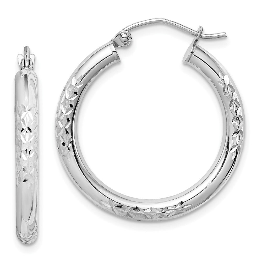 10k White Gold 25 mm Hoop Earrings (1.7 grams)