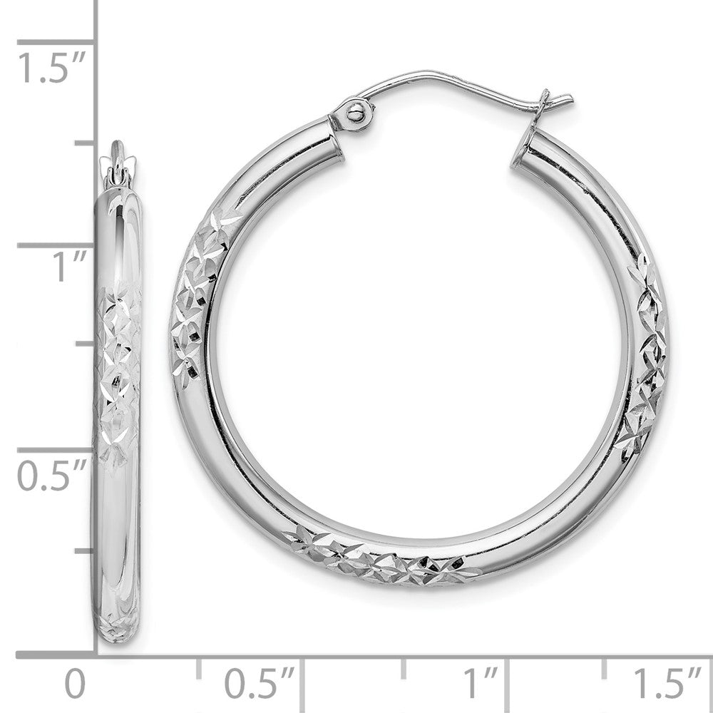10k White Gold 30 mm Hoop Earrings (2.37 grams)