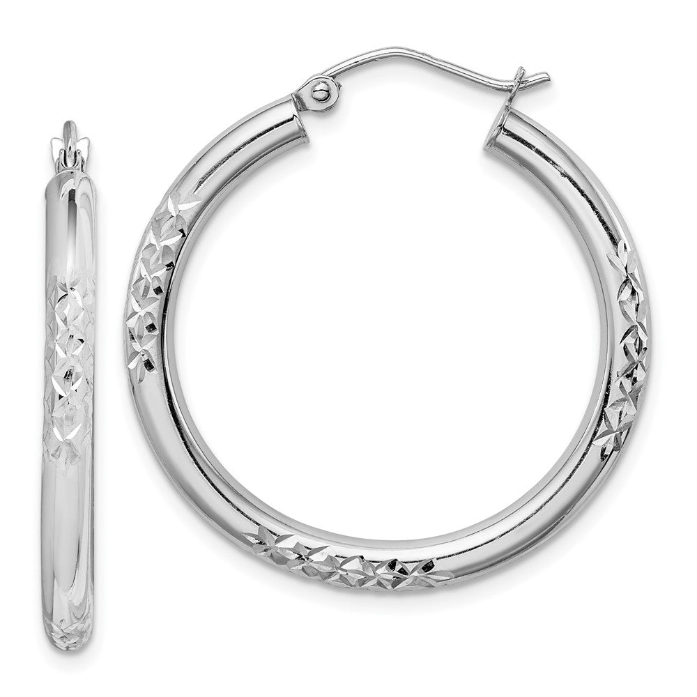 10k White Gold 30 mm Hoop Earrings (2.37 grams)