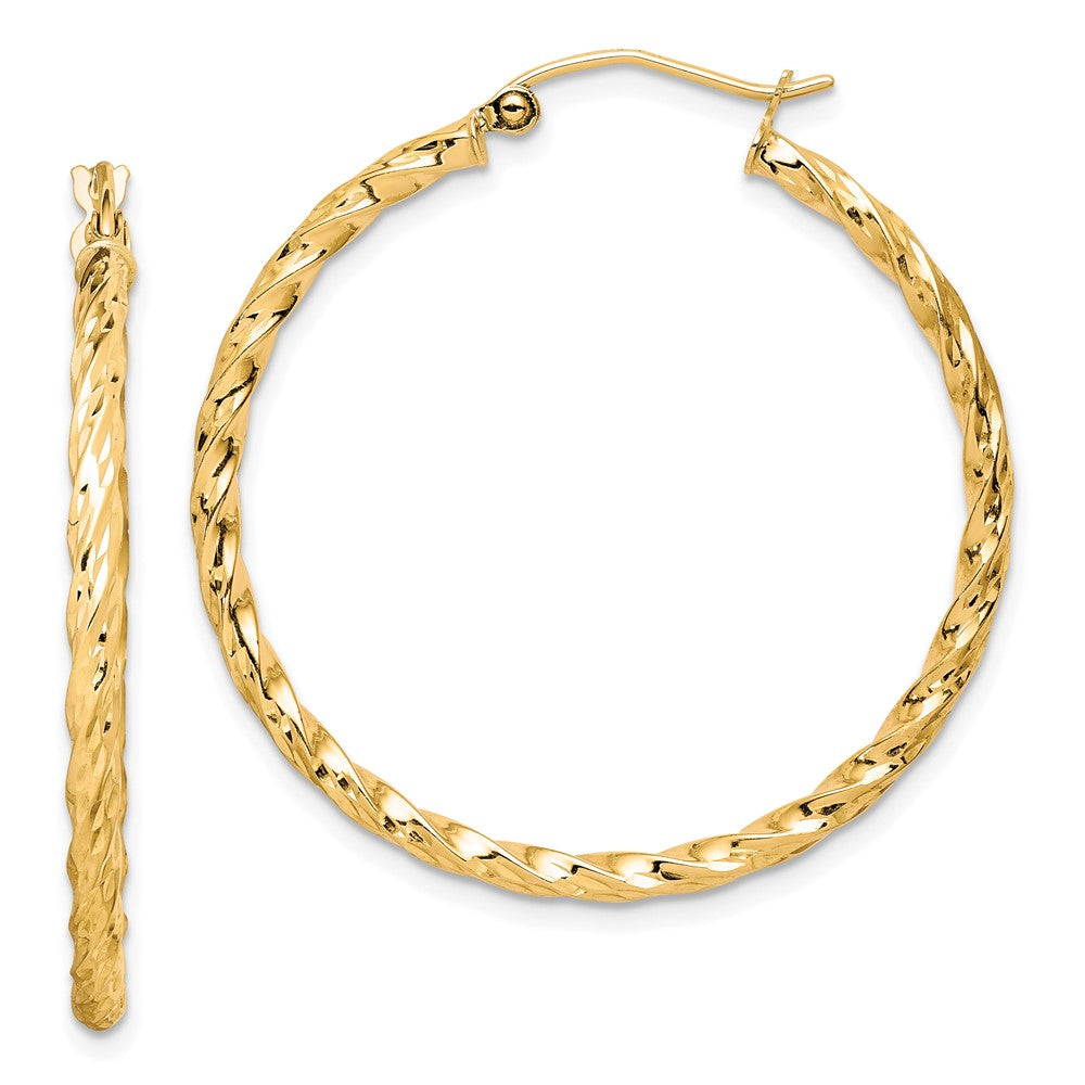 10k Yellow Gold 35 mm Hoop Earrings (1.45 grams)
