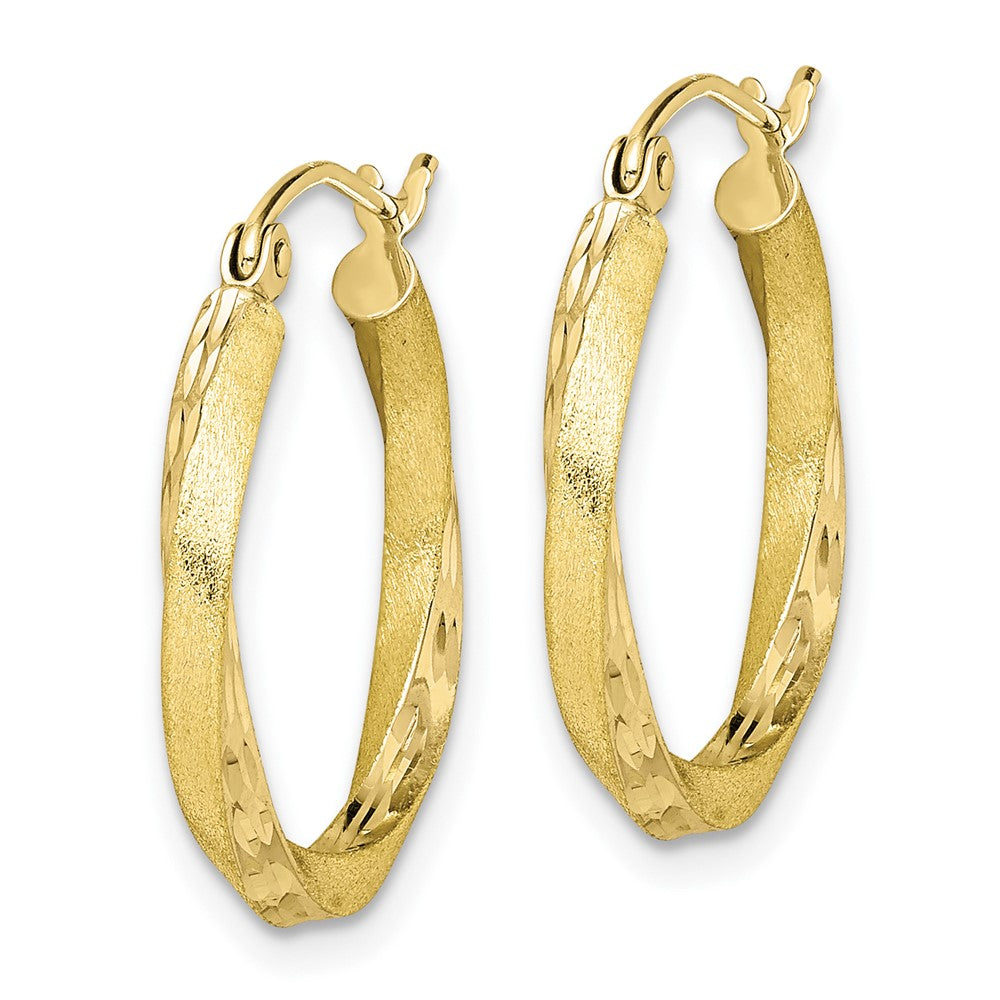 10k Yellow w/Rhodium 19.81 mm Twisted Hoop Earrings (1.32 grams)