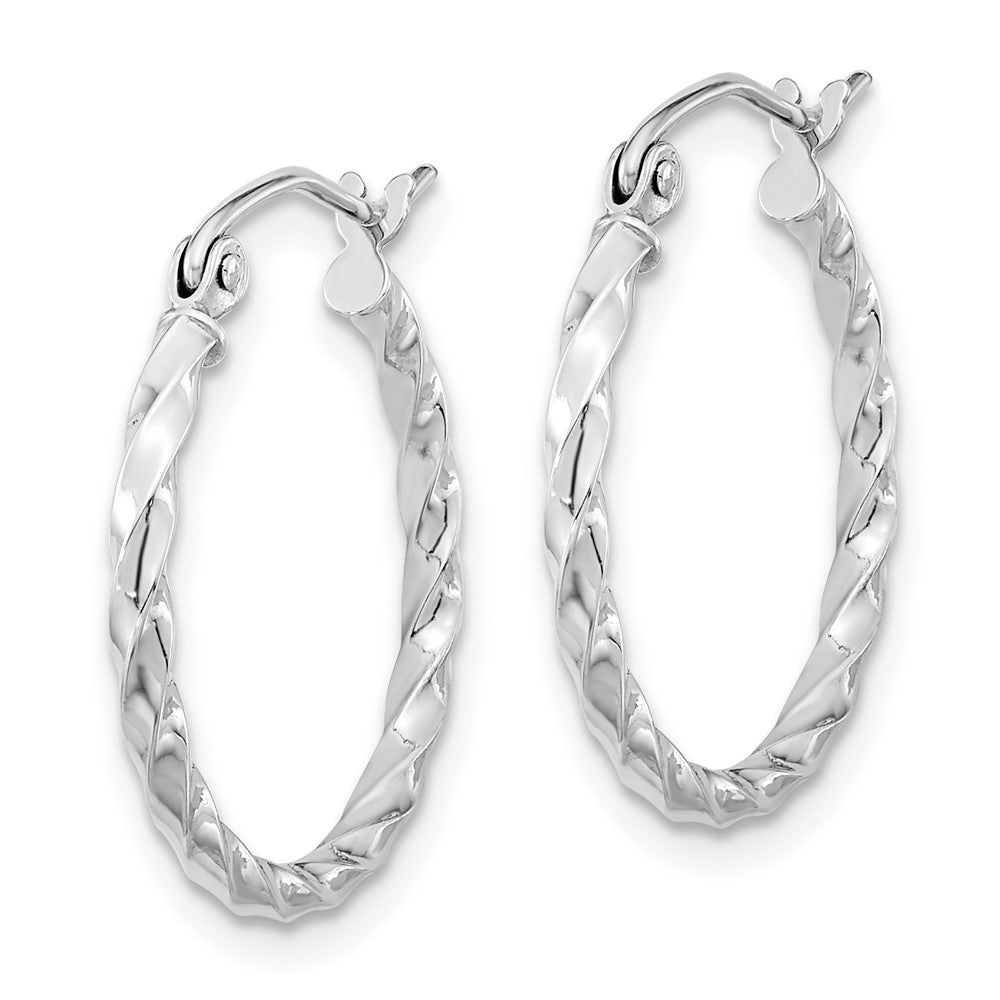 10k White Gold 20.61 mm WG Twist Polished Hoop Earring (1.09 grams)