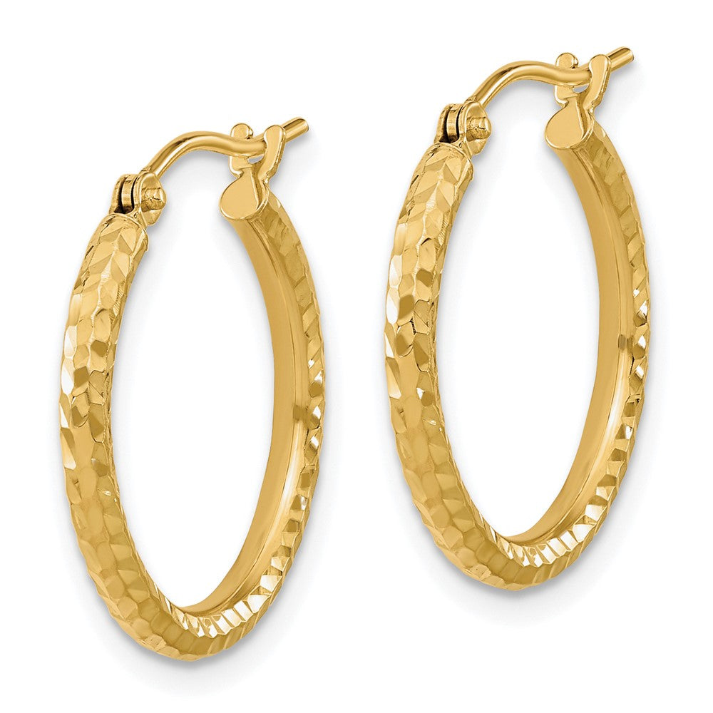 10k Yellow Gold 19.9 mm Round Tube Hoop Earrings (0.91 grams)