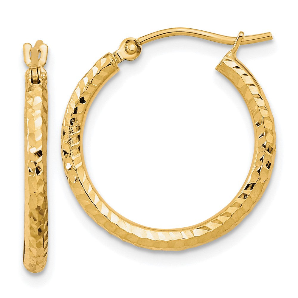 10k Yellow Gold 19.9 mm Round Tube Hoop Earrings (0.91 grams)