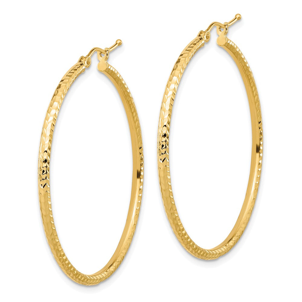 10k Yellow Gold 39.37 mm Round Tube Hoop Earrings (1.68 grams)