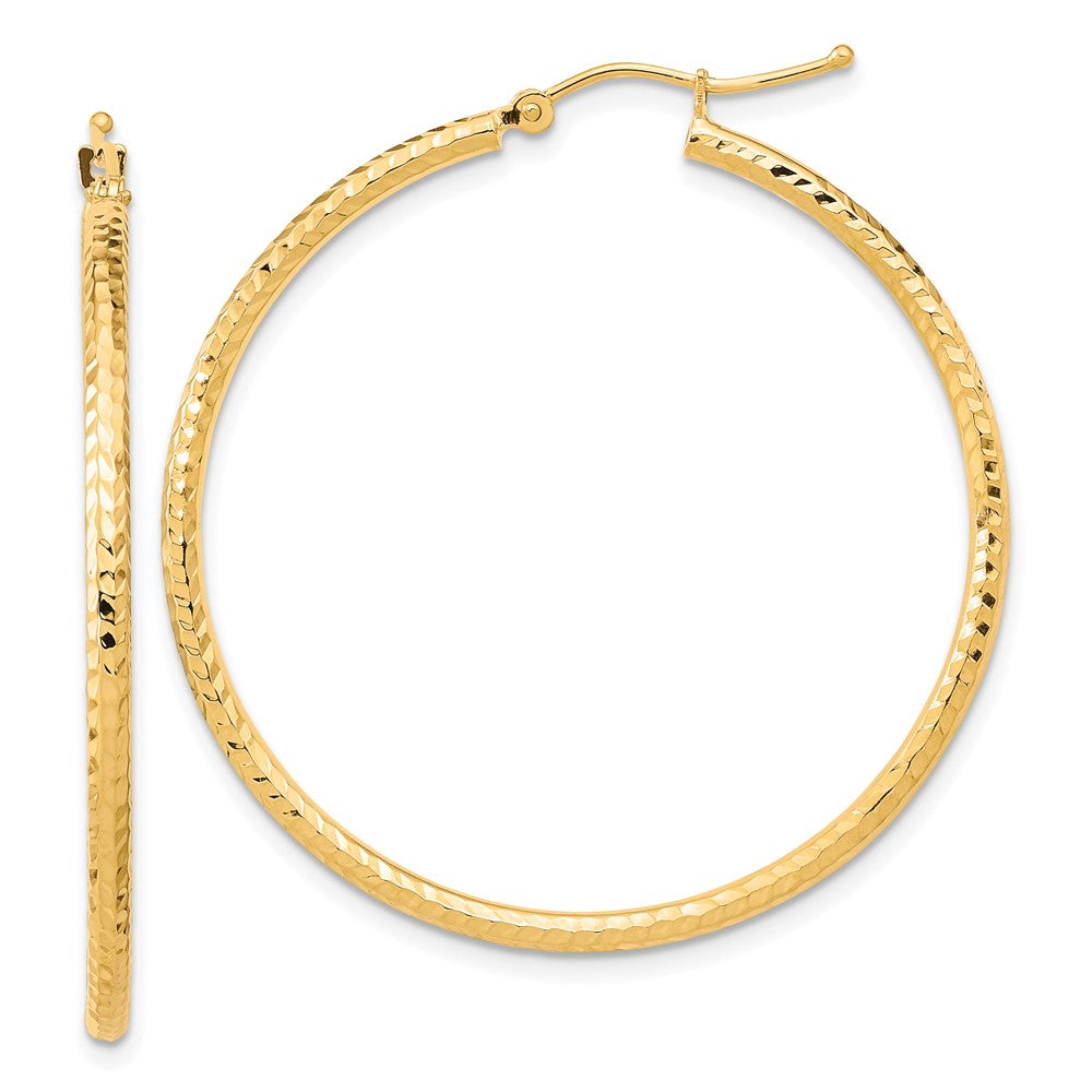 10k Yellow Gold 39.37 mm Round Tube Hoop Earrings (1.68 grams)