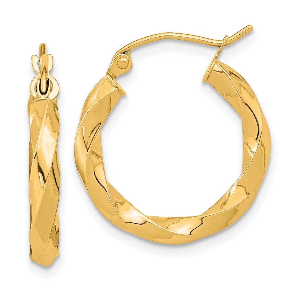 10k Yellow Gold 19.65 mm Twisted Hoop Earrings (1.59 grams)