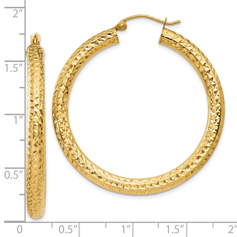 10k Yellow Gold 4 mm Round Hoop Earrings (3.39 grams)