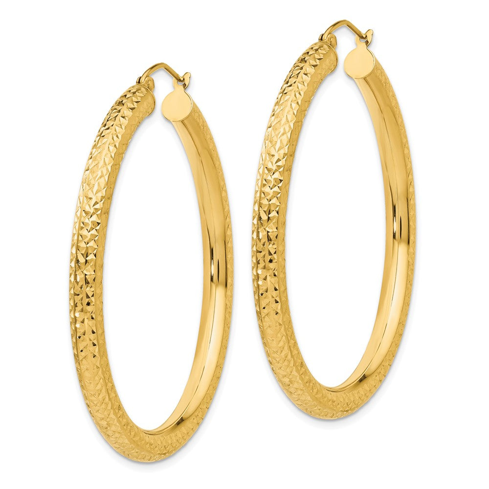 10k Yellow Gold 4 mm Round Hoop Earrings (3.33 grams)