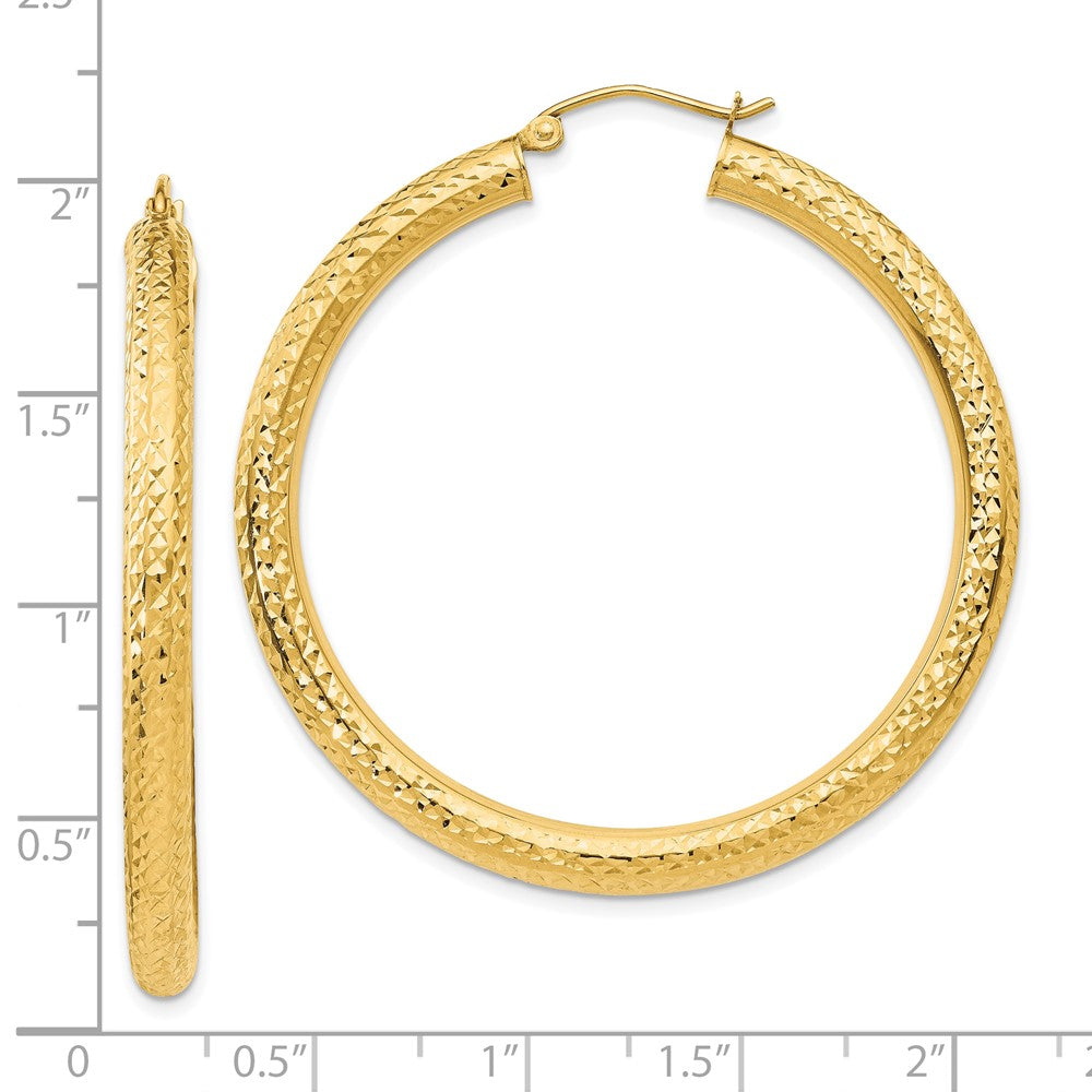 10k Yellow Gold 4 mm Round Hoop Earrings (3.33 grams)
