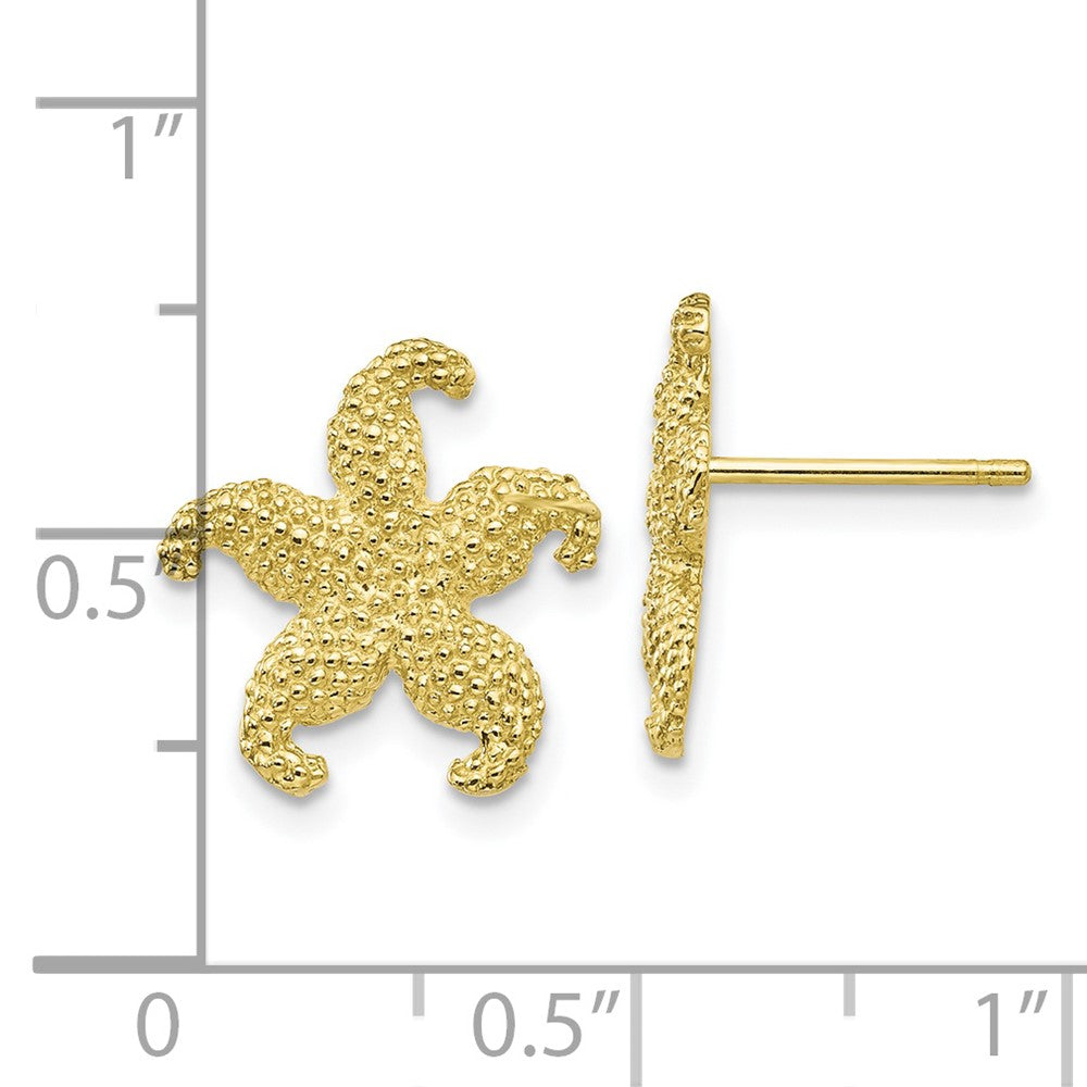 10k Yellow Gold 12.82 mm Starfish Post Earrings (1.44 grams)
