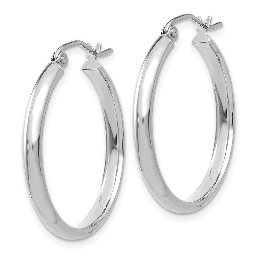 10k White Gold 25.5 mm Polished Hoop Earring (1.61 grams)