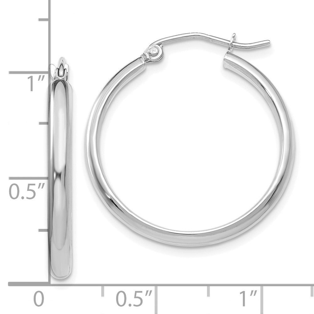 10k White Gold 25.5 mm Polished Hoop Earring (1.61 grams)
