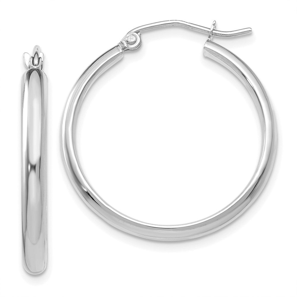 10k White Gold 25.5 mm Polished Hoop Earring (1.61 grams)