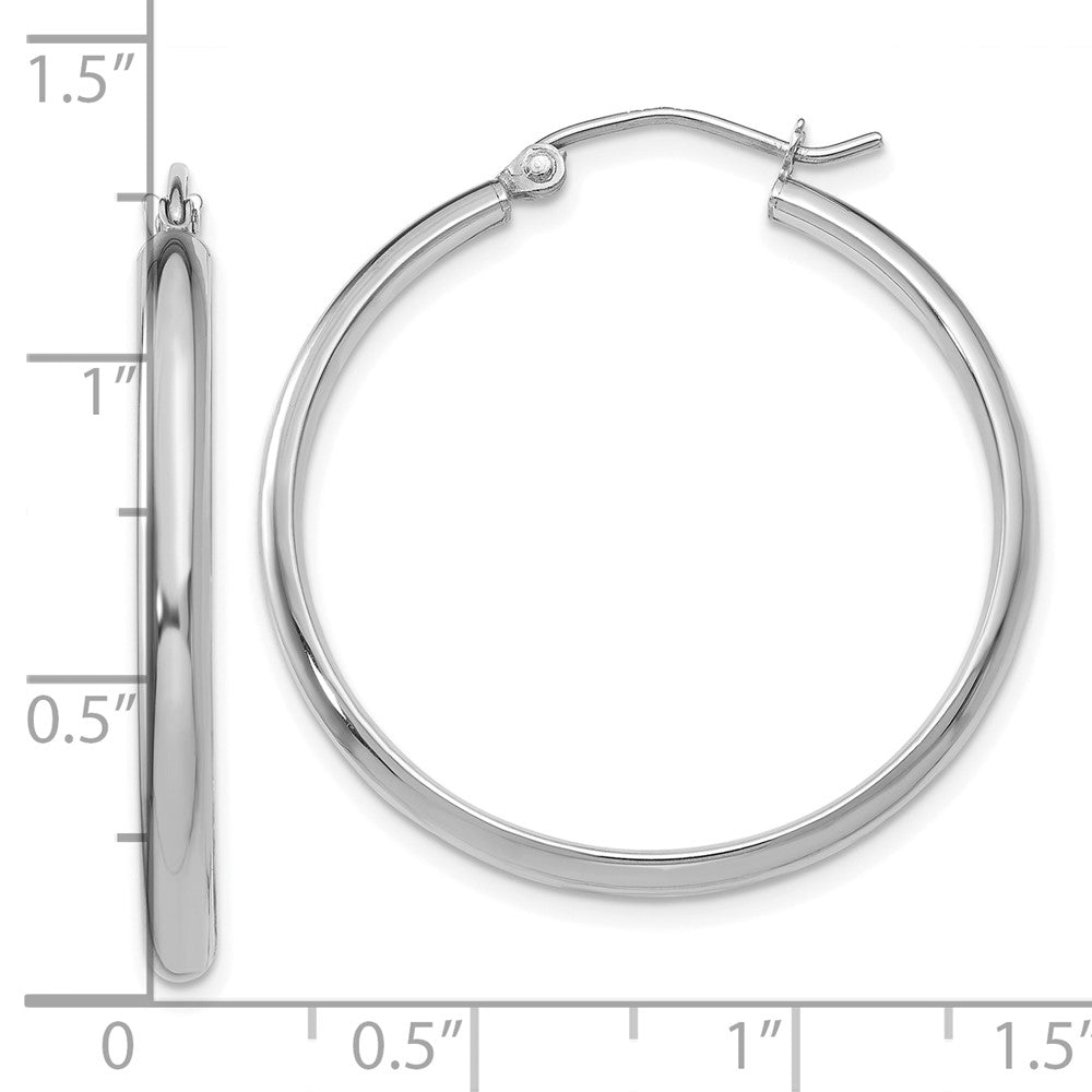 10k White Gold 30.5 mm Polished Hoop Earring (2.1 grams)