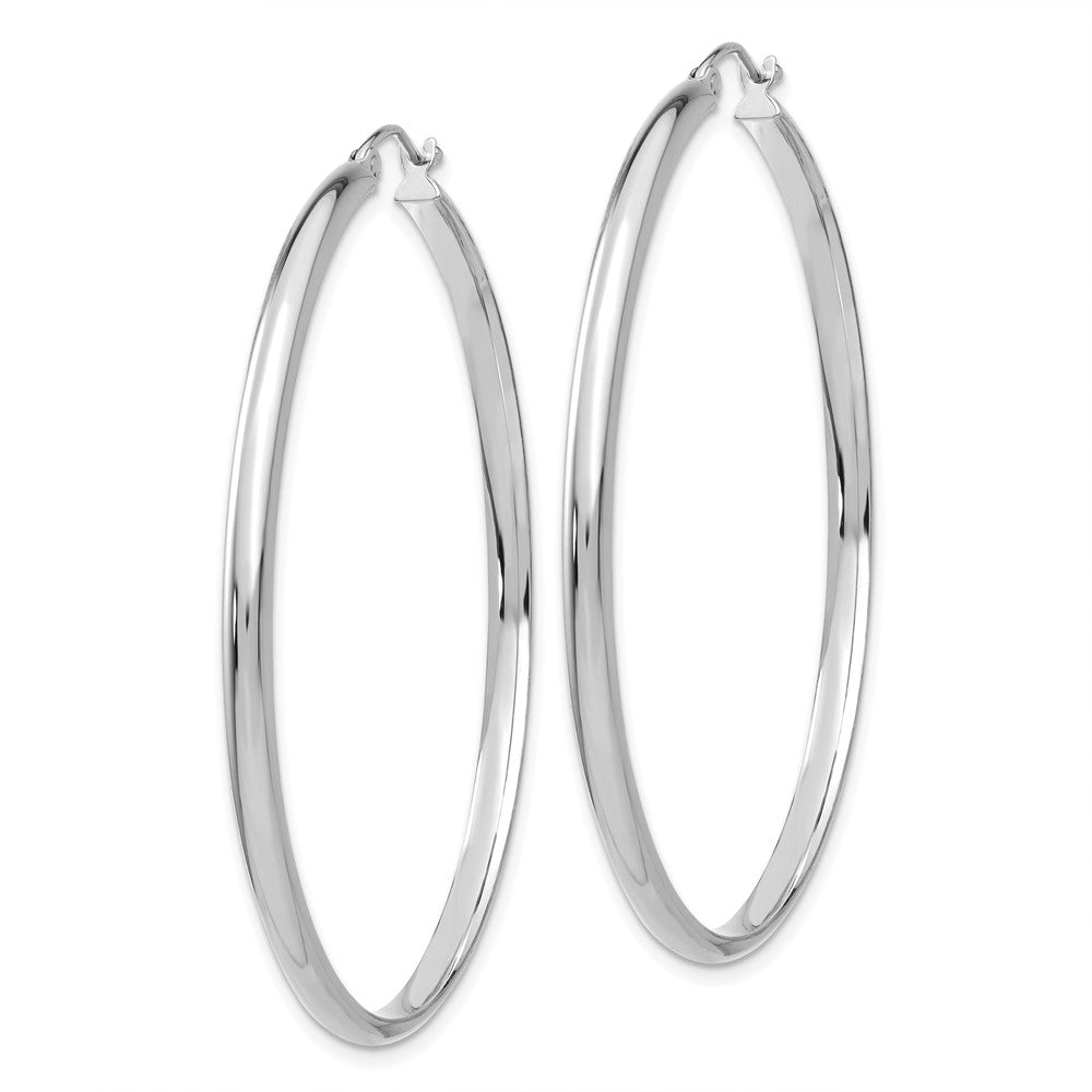 10k White Gold 51 mm Polished Hoop Earring (3.47 grams)