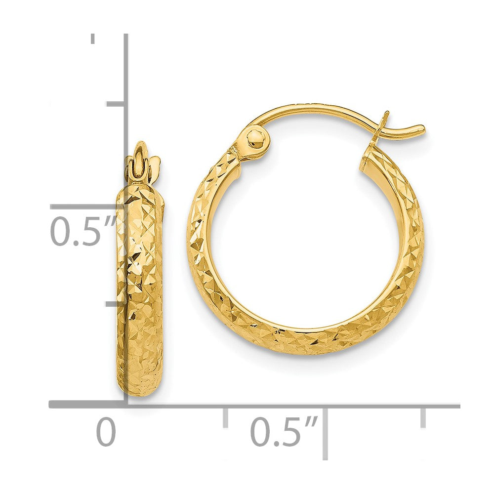10k Yellow Gold 15 mm Hollow Hoop Earrings (0.82 grams)