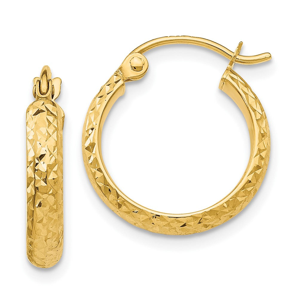 10k Yellow Gold 15 mm Hollow Hoop Earrings (0.82 grams)