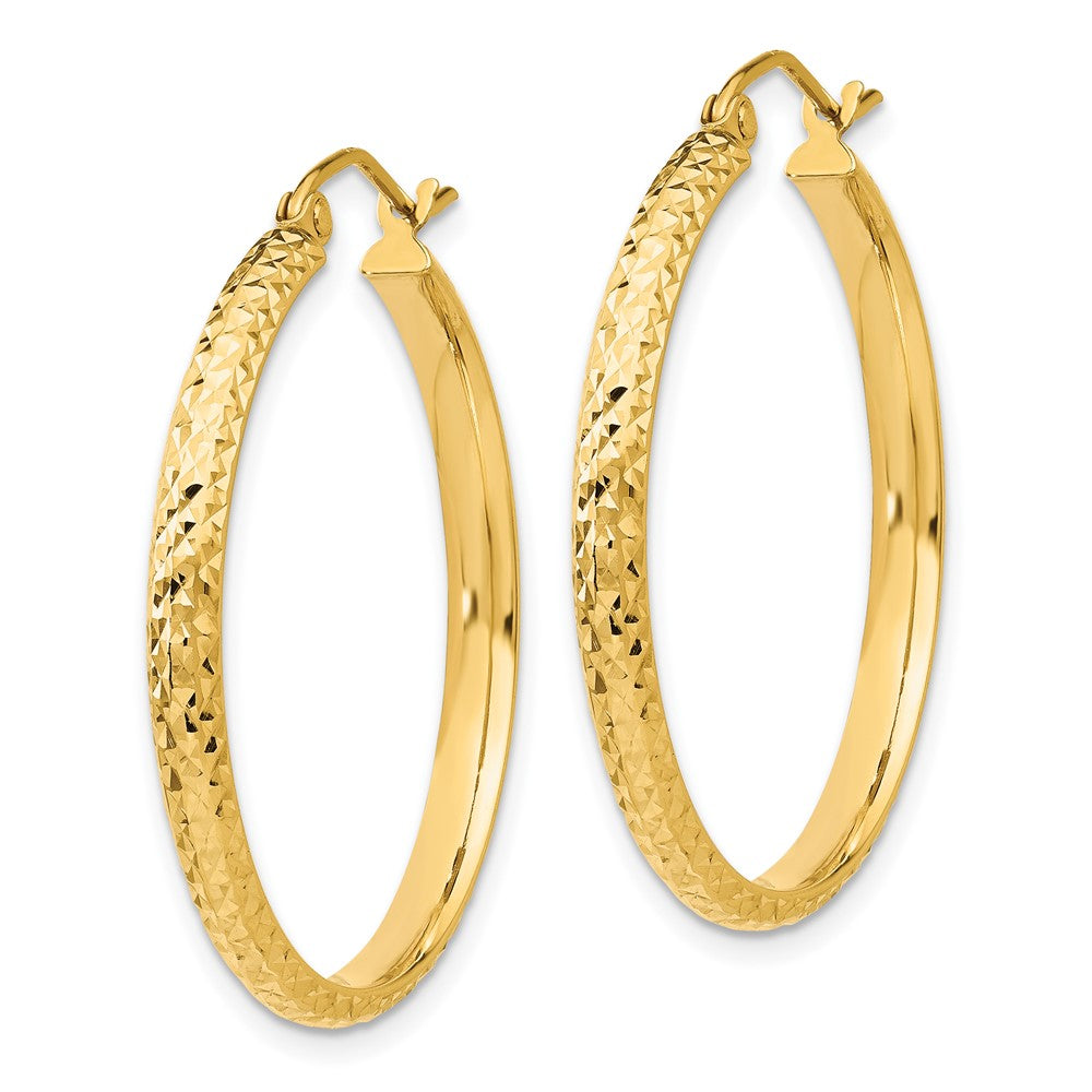 10k Yellow Gold 2.8 mm Hollow Hoop Earrings (1.85 grams)