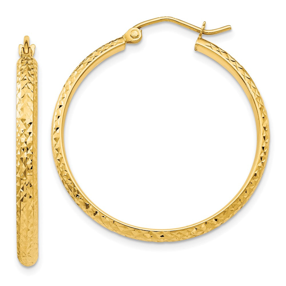 10k Yellow Gold 2.8 mm Hollow Hoop Earrings (1.85 grams)