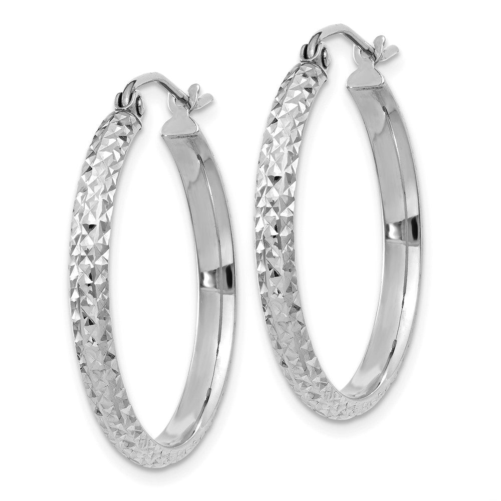 10k White Gold 2.8 mm Hollow Hoop Earrings (1.57 grams)